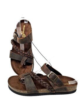 Mountain Sole Brown Leather Slip-on Comfort Sandals Women's Size 9